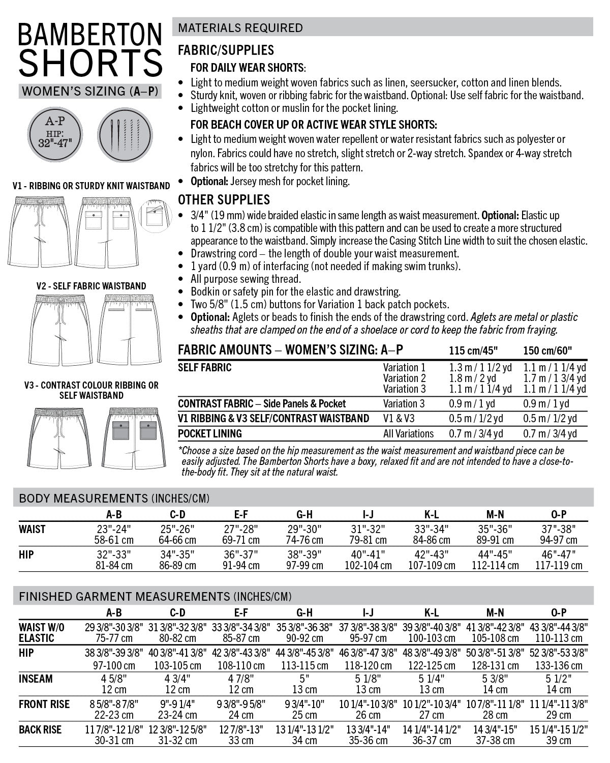 Bamberton Shorts Womens PDF Sewing Pattern - Thread Theory - Simplifi Fabric