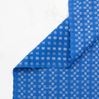 Basketweave - Bright Blue - Fine & Dandy - Fableism Supply Co. - Simplifi Fabric