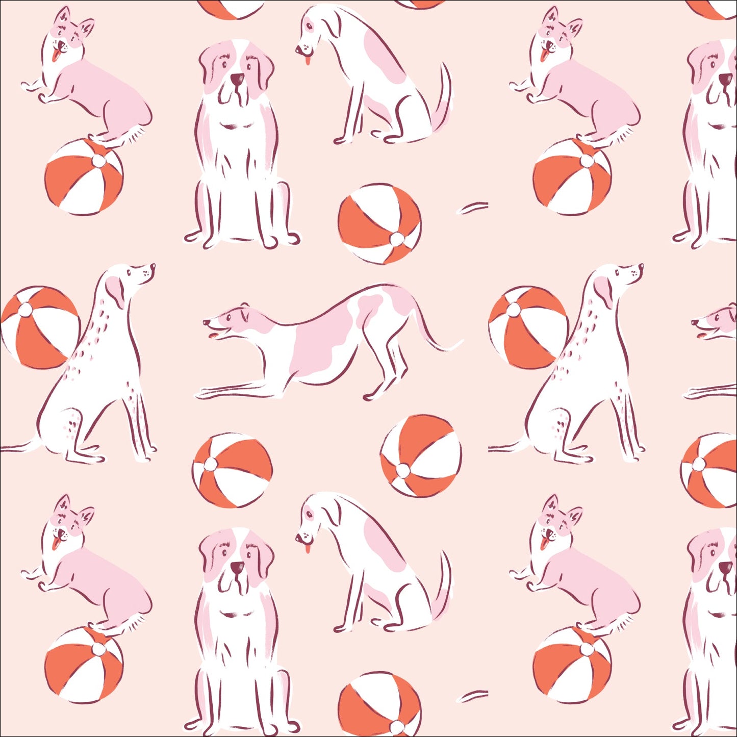 Beach Ball Bounce - Dog Days Of Summer - Krissy Mast - Cloud 9 Fabrics - Poplin - Simplifi Fabric