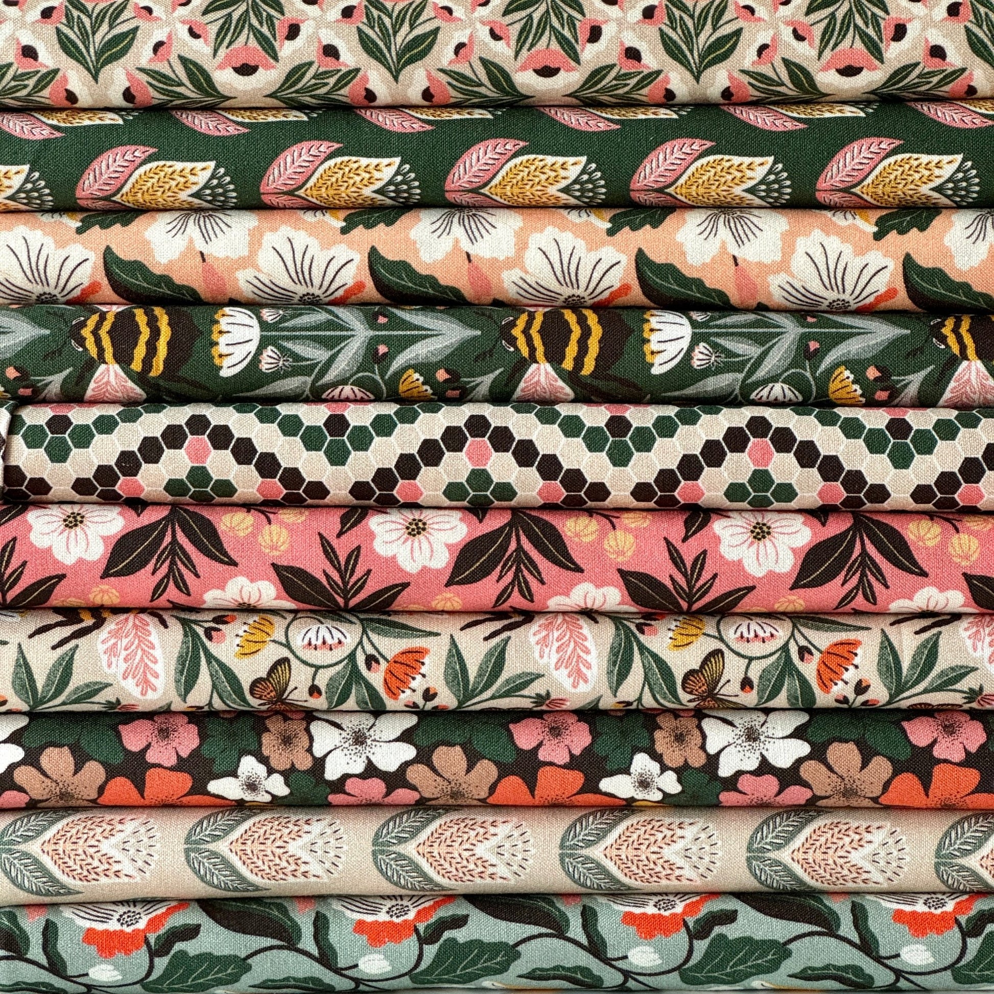 Bee - Utiful - Jade - Honey Garden - Juliana Tipton - Cloud 9 Fabrics - Poplin - Simplifi Fabric