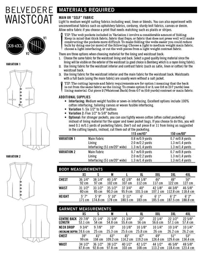 Belvedere Waistcoat Pattern - Thread Theory - Simplifi Fabric