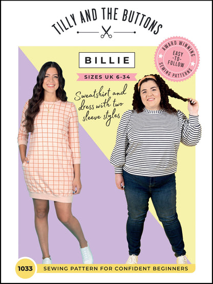 Billie Sweatshirt / Dress Pattern - Tilly And The Buttons - Simplifi Fabric