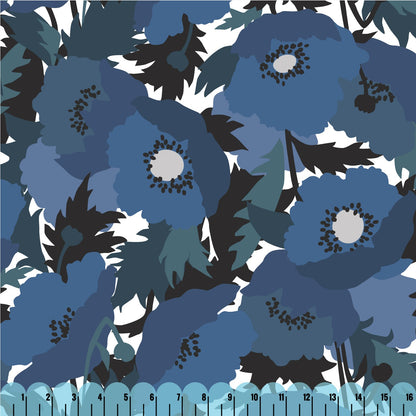 Blue Flowers - Coexisting - Ophelia Pang - Cloud 9 Fabrics - Modal Rayon - Simplifi Fabric