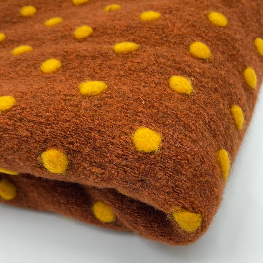 Boiled Wool - 2 - Tone Dots - European Import - Oeko - Tex® - Brick - Simplifi Fabric