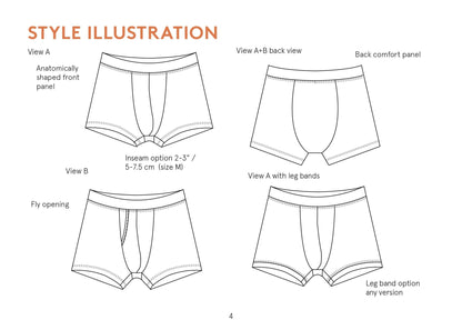 Boxer Briefs Mens Paper Pattern - Wardrobe by Me - Simplifi Fabric