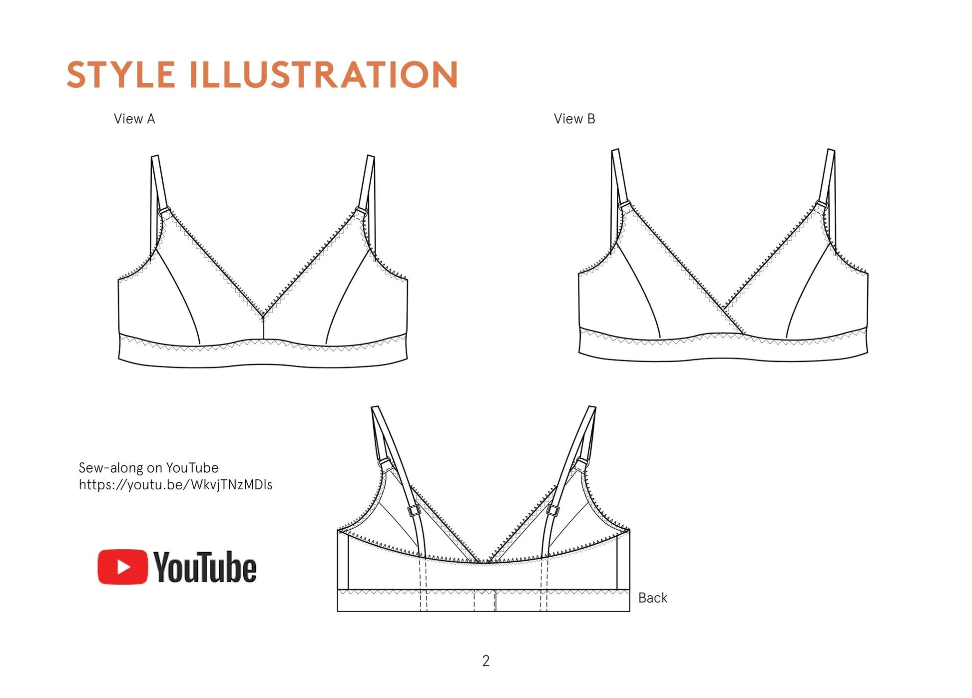 Bralette Womens Paper Pattern - Wardrobe by Me - Simplifi Fabric