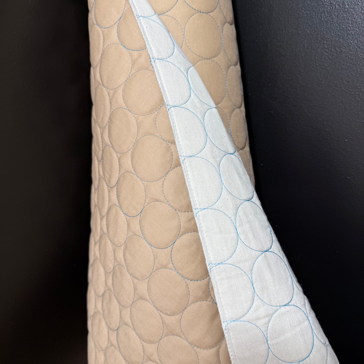 Circle Stitch Quilted - Japanese Import - Beige/Blue