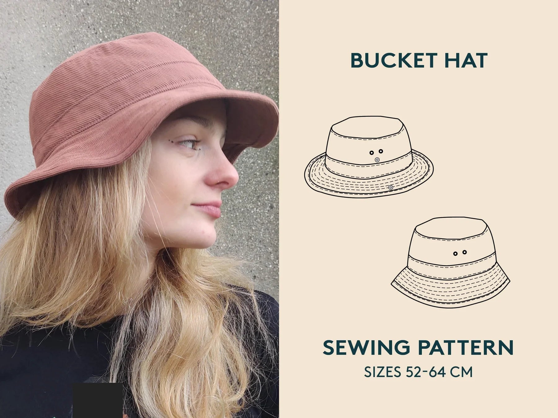 Bucket Hat Paper Pattern - Wardrobe by Me - Simplifi Fabric