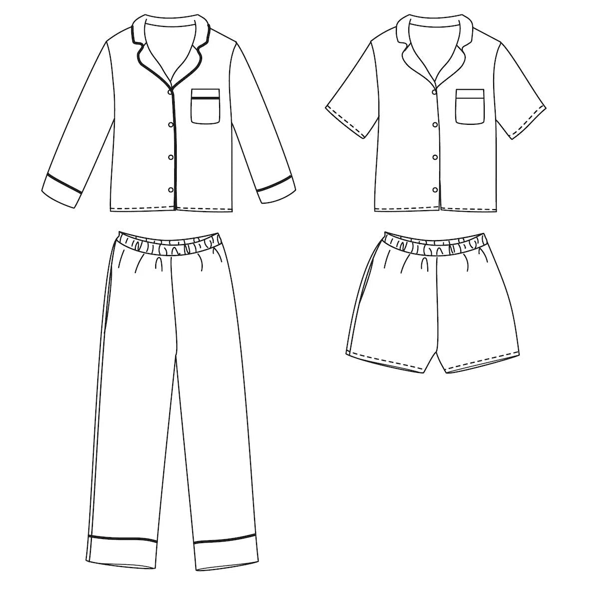 BUDAPEST Pajamas Sewing Pattern - Kids 3/12Y - Ikatee - Simplifi Fabric