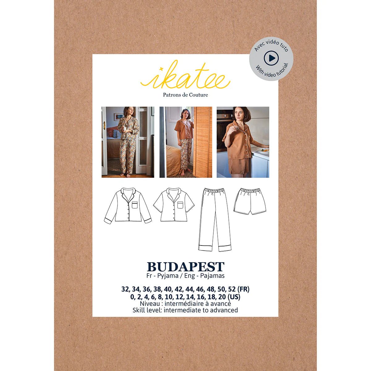 BUDAPEST Pajamas - Women 34/52 Paper Sewing Pattern - Ikatee - Simplifi Fabric