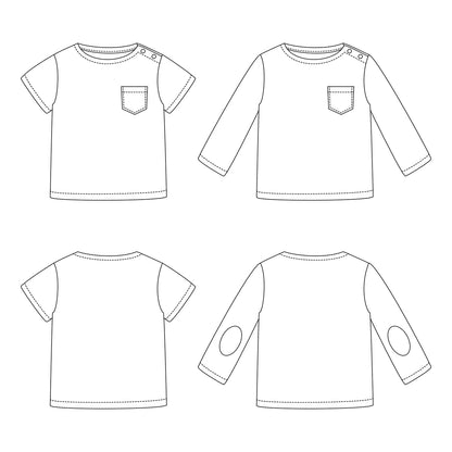 CAPECOD Sailor T-Shirt Paper Sewing Pattern - Baby 1M/24M - Ikatee - Simplifi Fabric