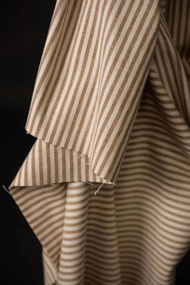 Caramel Stripe 13oz Heavy Recycled Cotton Canvas - European Import - Merchant & Mills - Simplifi Fabric