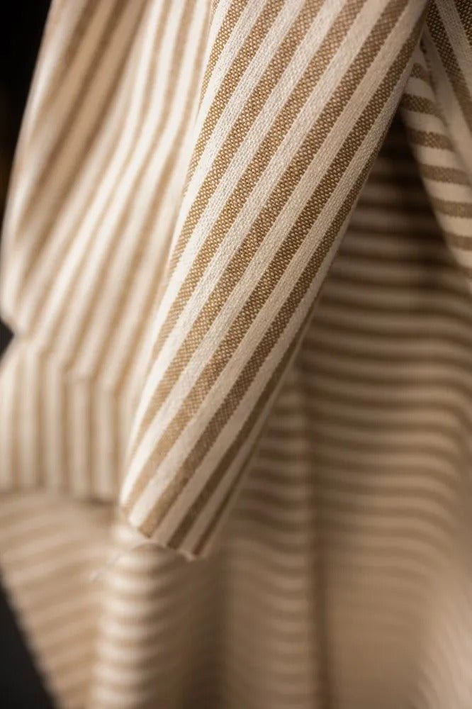 Caramel Stripe 13oz Heavy Recycled Cotton Canvas - European Import - Merchant & Mills - Simplifi Fabric