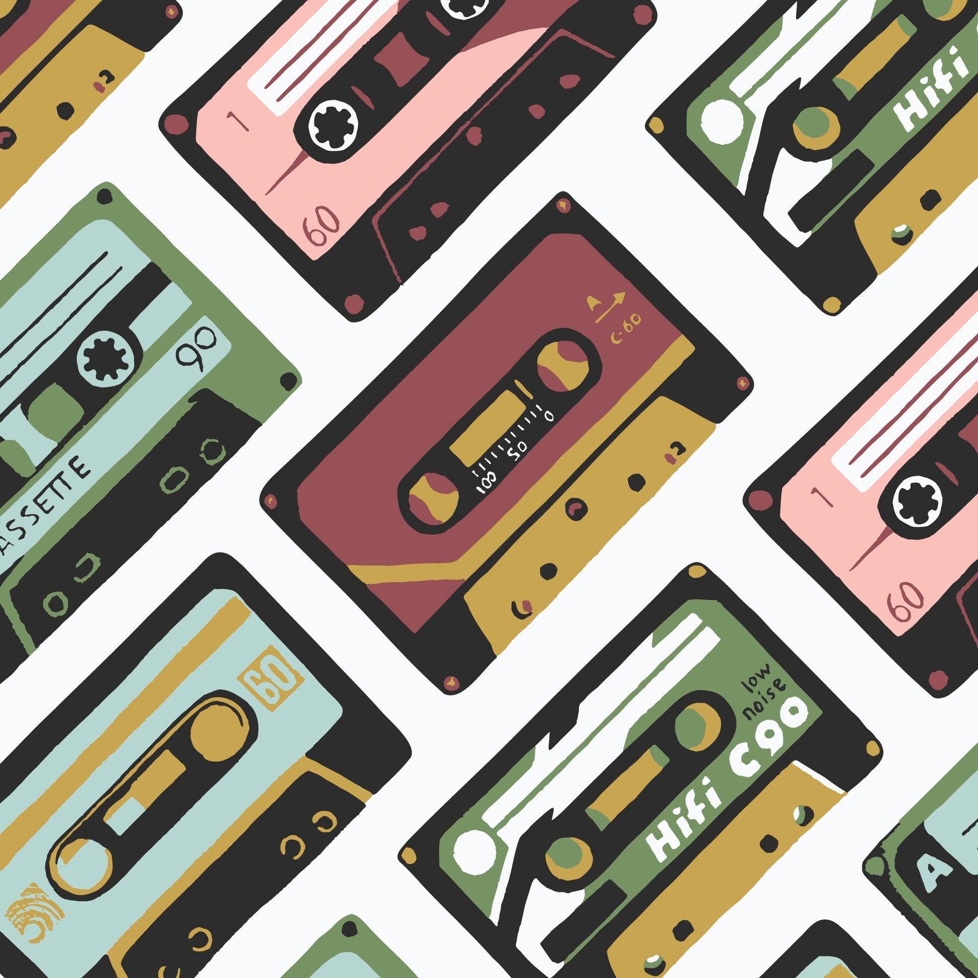 Cassettes - Tara Barr - Canvas Collective - Cloud 9 Fabrics - Canvas - Simplifi Fabric