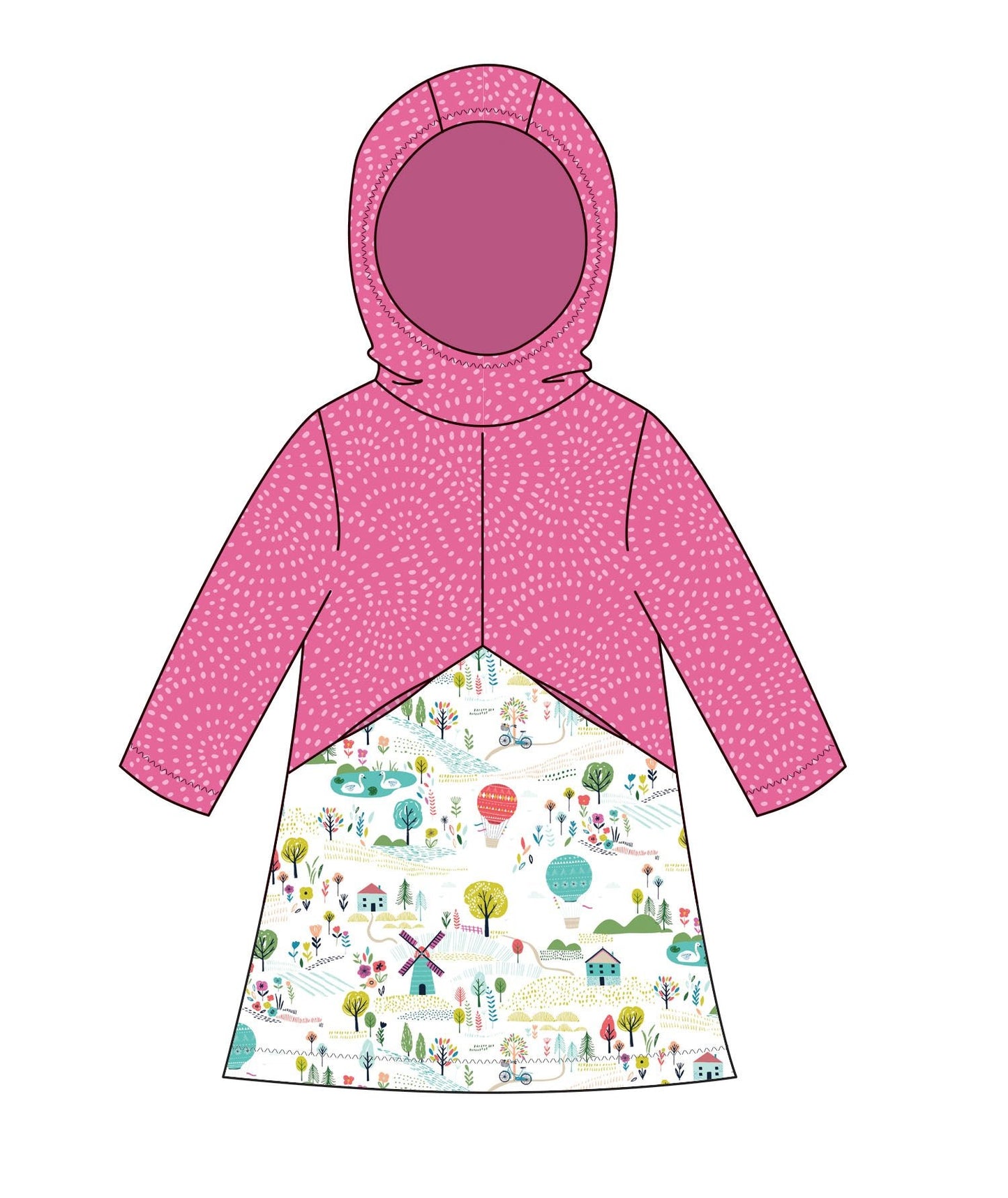 Charlie Hoodie & Tunic - Kids Paper Sewing Pattern - Two Stitches Patterns - Simplifi Fabric