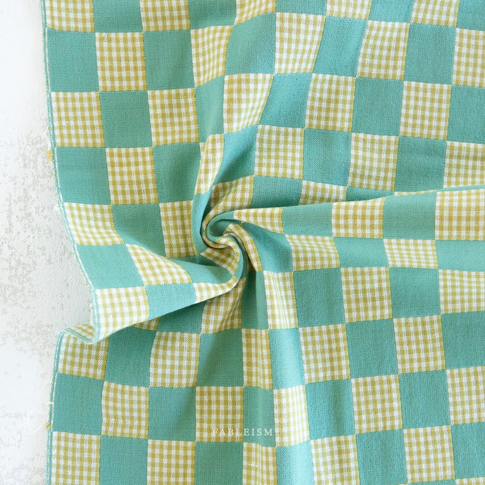 Checkmate - Checkers - Jade - Fableism Supply Co. - Simplifi Fabric