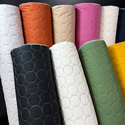 Circle Stitch Quilted - Japanese Import - Pink/Beige