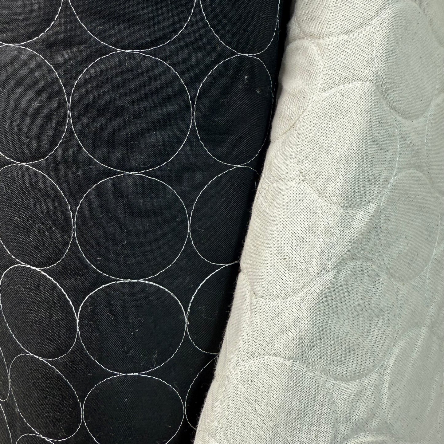 Circle Stitch Quilted - Japanese Import - Black/White