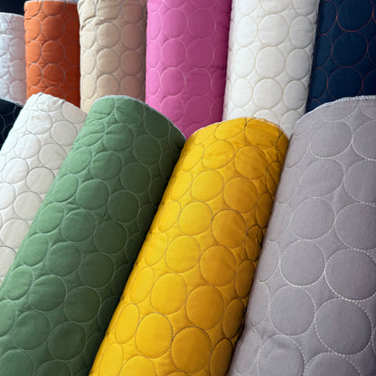 Circle Stitch Quilted - Japanese Import - Pink/Beige