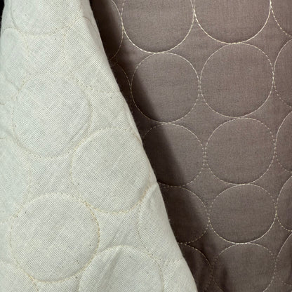 Circle Stitch Quilted - Japanese Import - Gray/Beige