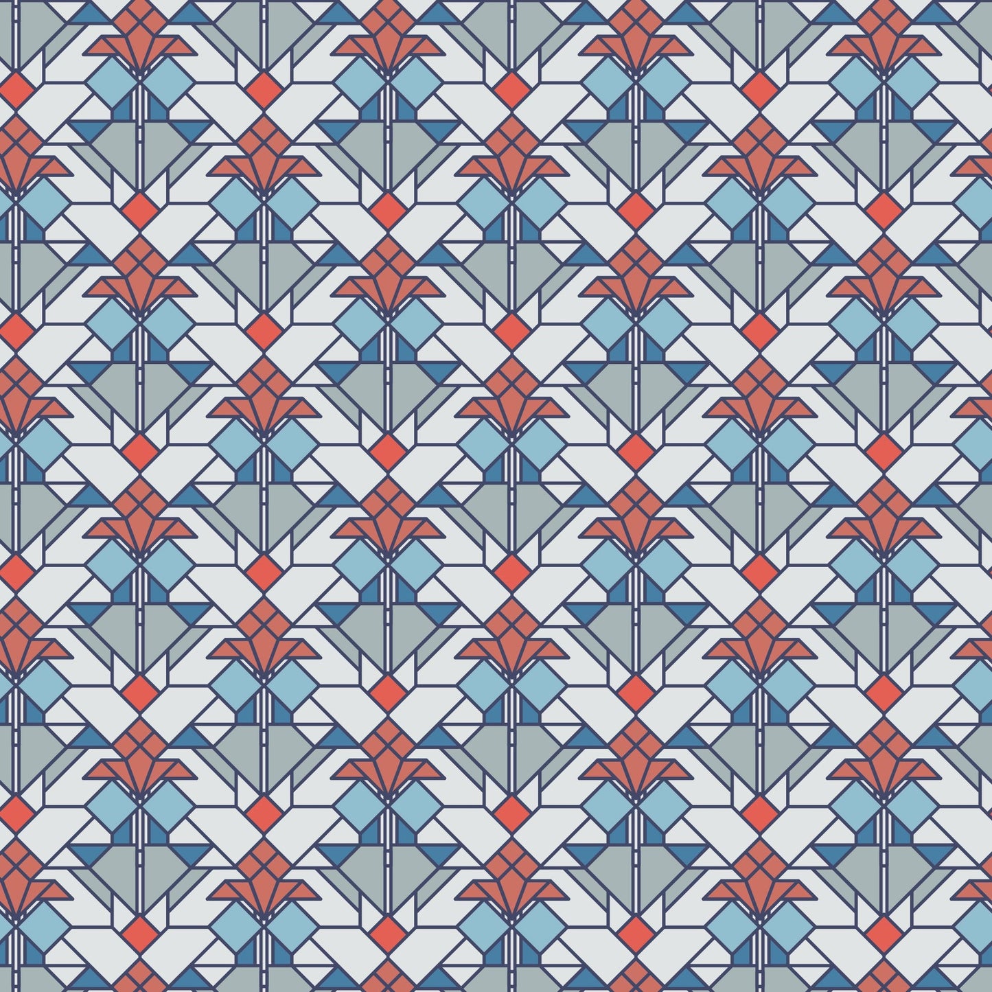 Coonley Tulip - Bright - Frank Lloyd Wright - Cloud 9 Fabrics - Poplin - Simplifi Fabric