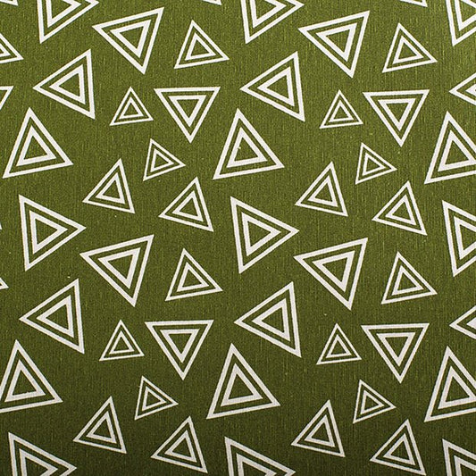 Cotton Panama - Oeko - Tex® - European Import - TRIANGLES - Dark Green - Simplifi Fabric