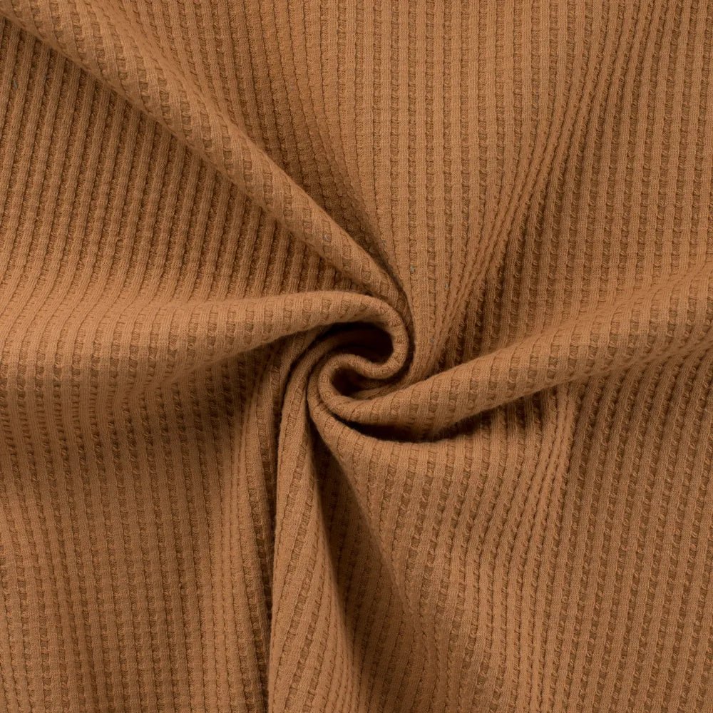 Cotton Waffle Tricot - European Import - Caramel - Simplifi Fabric