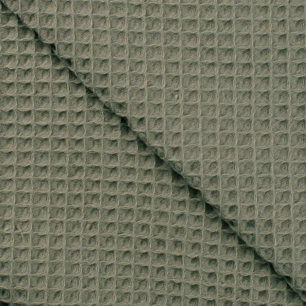 Cotton Waffle Weave - European Import - Dark Dusty Mint - Simplifi Fabric