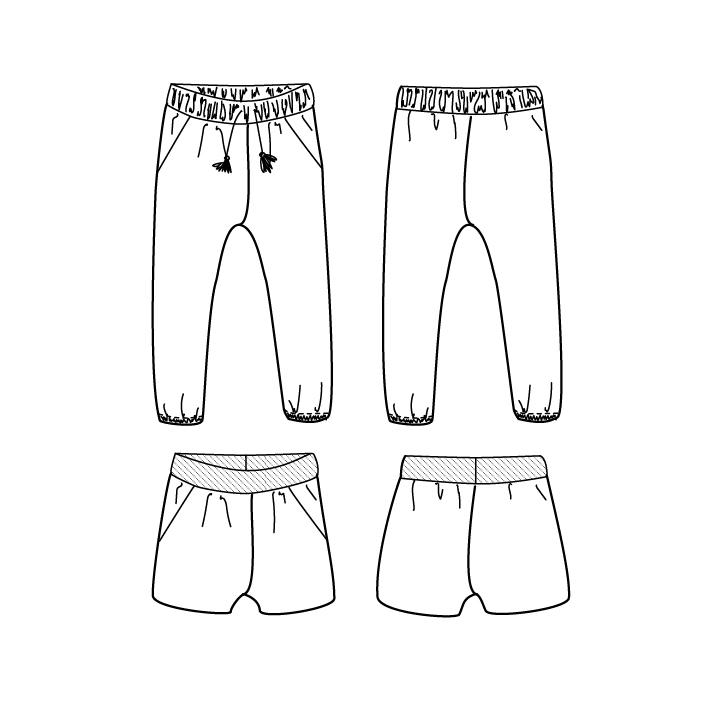 Dakar Pants or Shorts Sewing Pattern - Girl 3/12Y - Ikatee - Simplifi Fabric