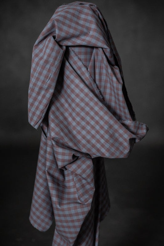 Damson Organic Cotton Linen Gingham - Merchant & Mills - Simplifi Fabric