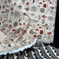 Desert Doodle + Geo Ridge Stripe - Quilted Bagru Indian Cotton Block Print (Reversible) - Simplifi Fabric