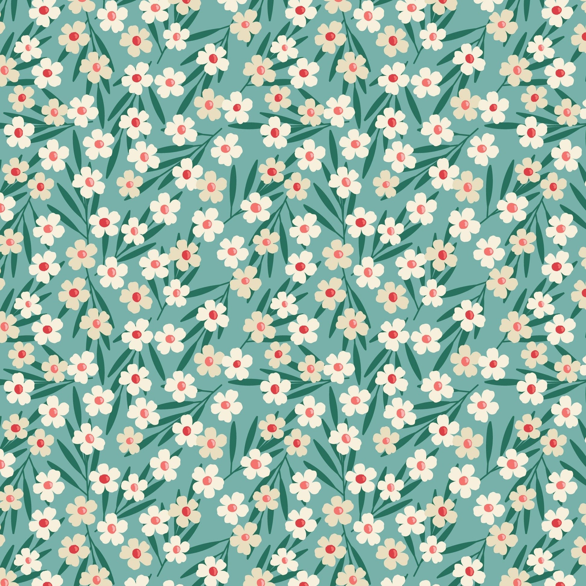 Ditsy Blossoms - Garden Walks - Ann Gardner - Cloud 9 Fabrics - Poplin - Simplifi Fabric