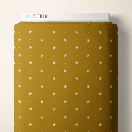 Dottie - Mustard - Retro Meadow - Sophie Rowe - Cloud 9 Fabrics - Poplin - Simplifi Fabric