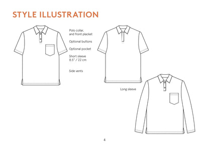 Draper Polo T-Shirt Mens Paper Pattern - Wardrobe by Me - Simplifi Fabric