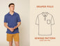 Draper Polo T-Shirt Mens Paper Pattern - Wardrobe by Me - Simplifi Fabric