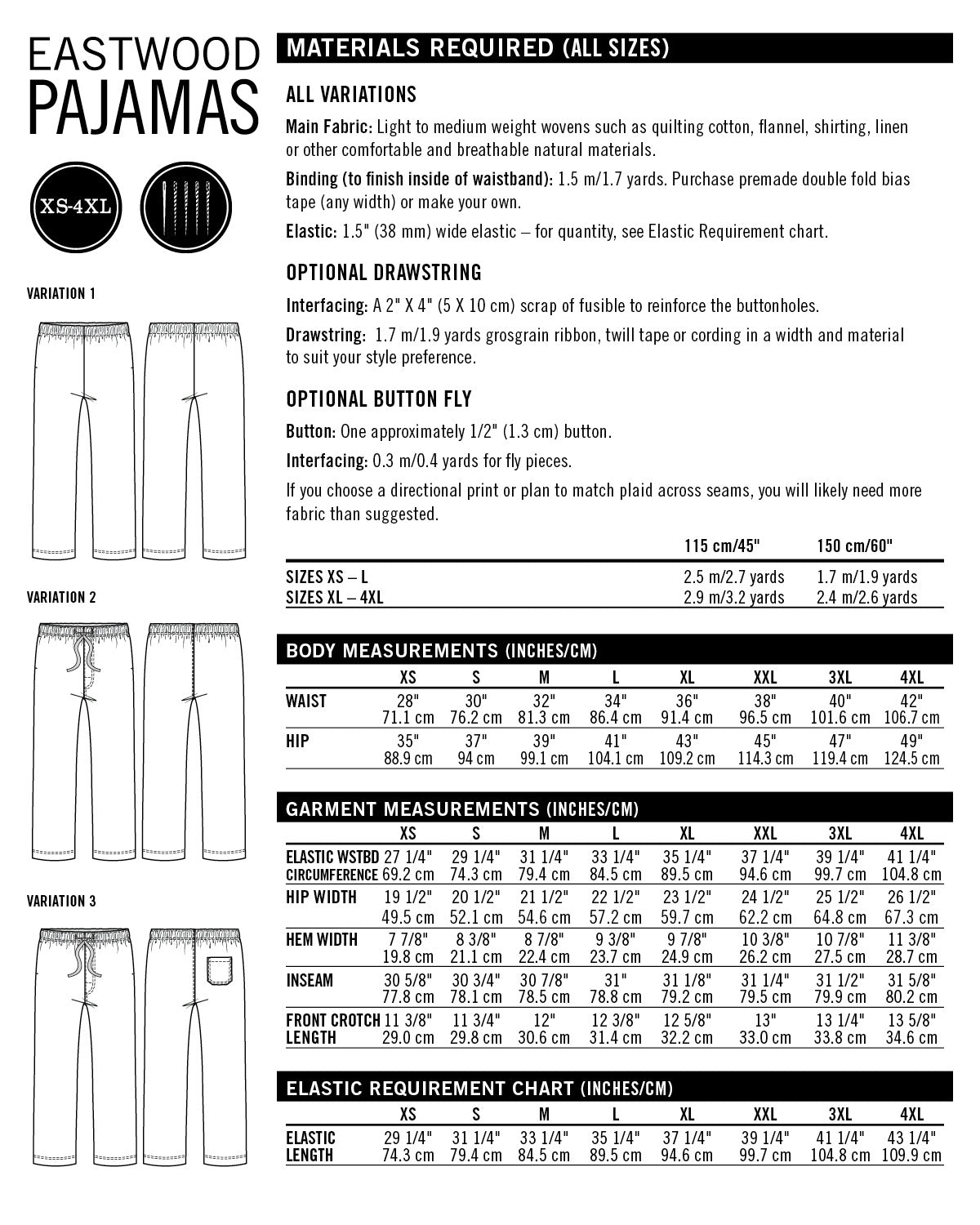 Eastwood Pajamas Mens PDF Sewing Pattern - Thread Theory - Simplifi Fabric