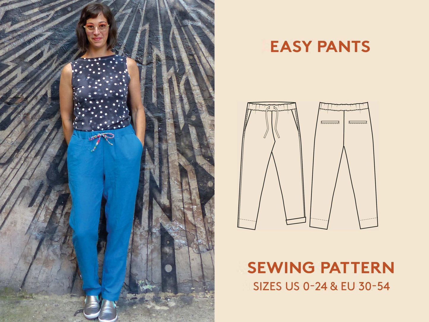 Easy Pants Womens Paper Pattern - Wardrobe by Me - Simplifi Fabric