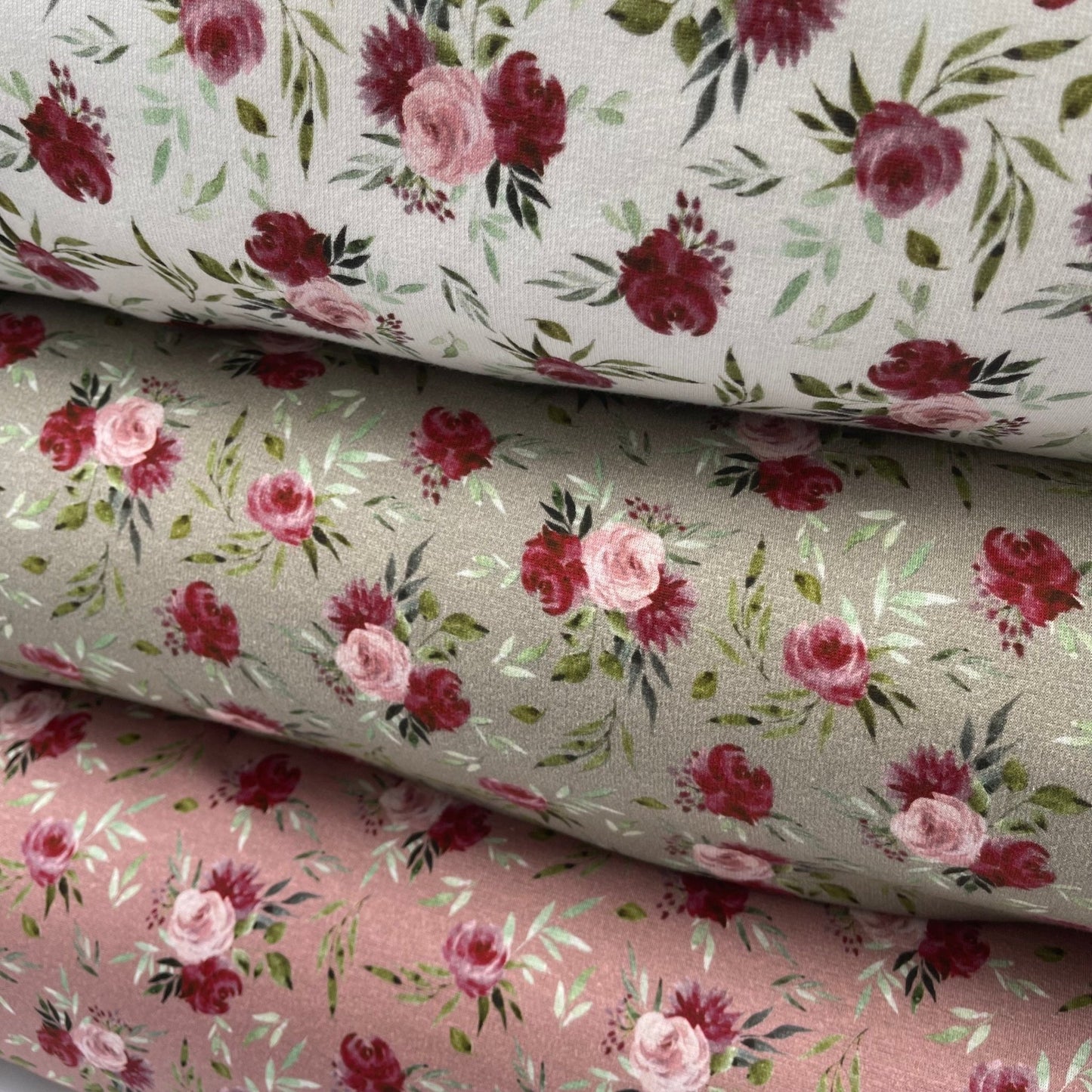 European Cotton Stretch Alpensweat - Romantic Roses - Oeko - Tex® - Rose - Simplifi Fabric