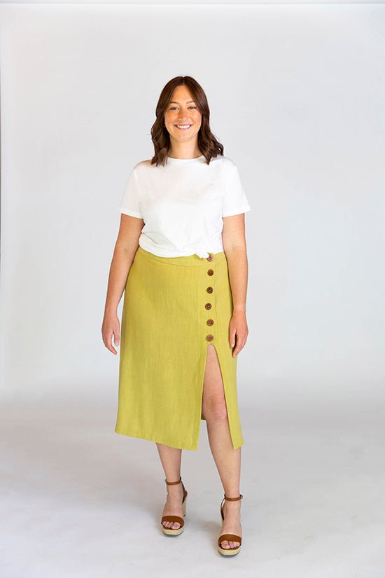 Evelyn High Waist Skirt Pattern - Chalk + Notch - Simplifi Fabric