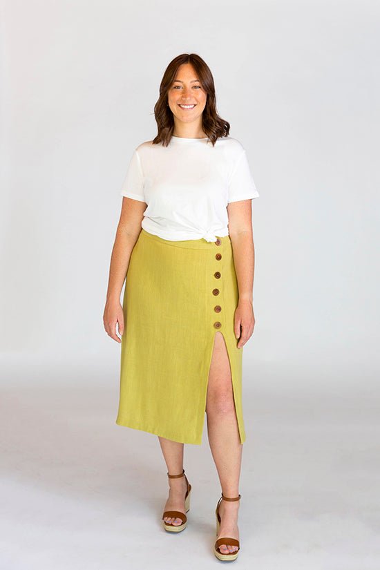 Evelyn High Waist Skirt Pattern - Chalk + Notch - Simplifi Fabric