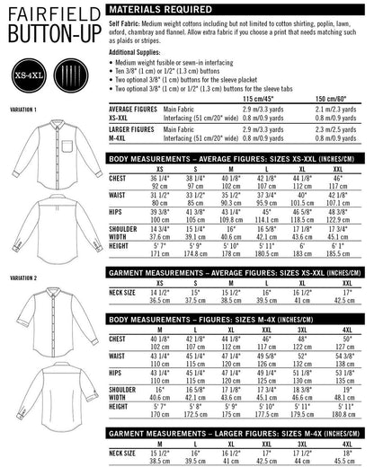 Fairfield Button - up Shirt Pattern - Thread Theory - Simplifi Fabric