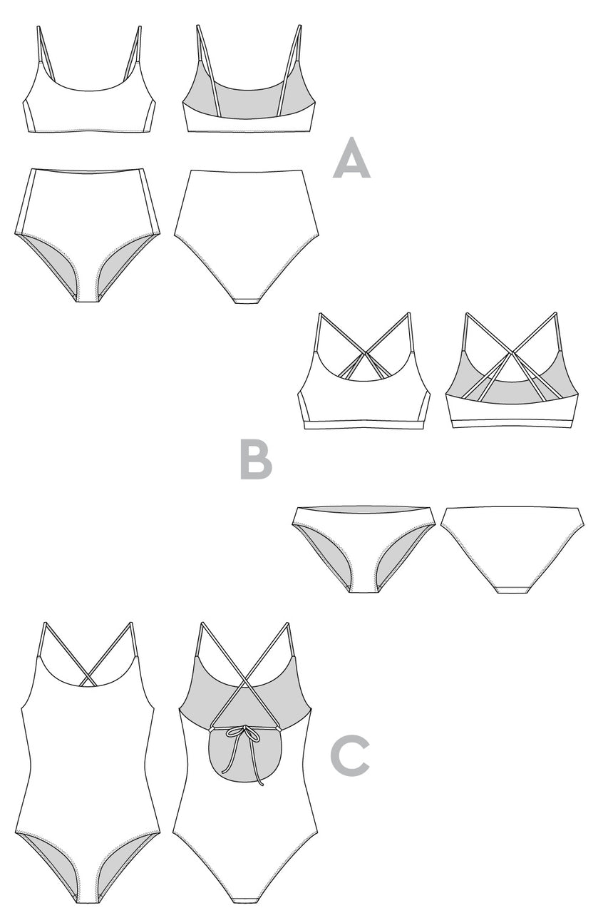 Faye Swimsuit Pattern (0 - 20) - Closet Core Patterns - Simplifi Fabric