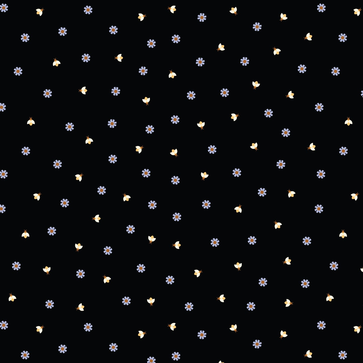 Firefly Twilight - Black - Firefly Moon - Leah Duncan - Cloud 9 Fabrics - Poplin - Simplifi Fabric