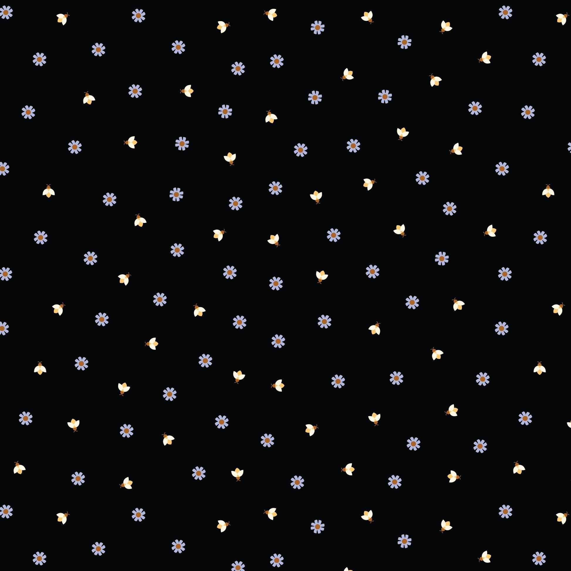 Firefly Twilight - Black - Firefly Moon - Leah Duncan - Cloud 9 Fabrics - Poplin - Simplifi Fabric