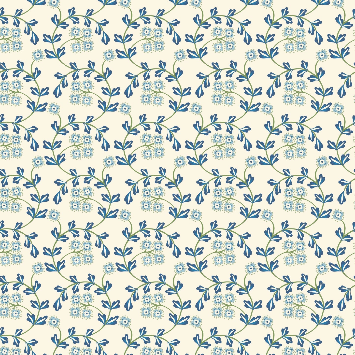 Flowering Lace - Blue - Summer Garden - House Of Haricot - Cloud 9 Fabrics - Poplin - Simplifi Fabric