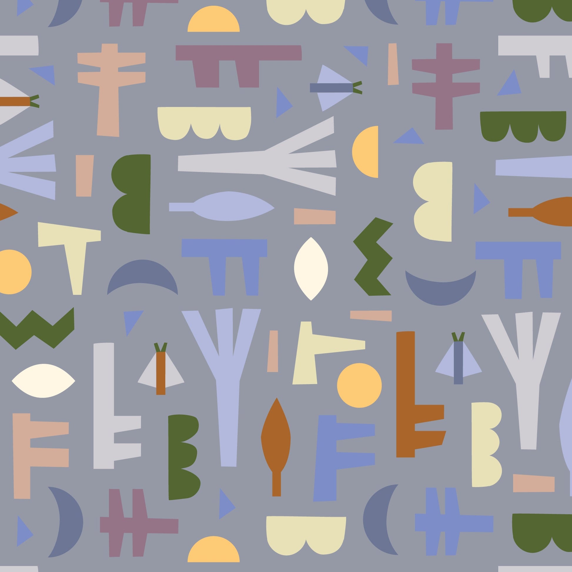 Forest Shadows - Stone - Firefly Moon - Leah Duncan - Cloud 9 Fabrics - Poplin - Simplifi Fabric