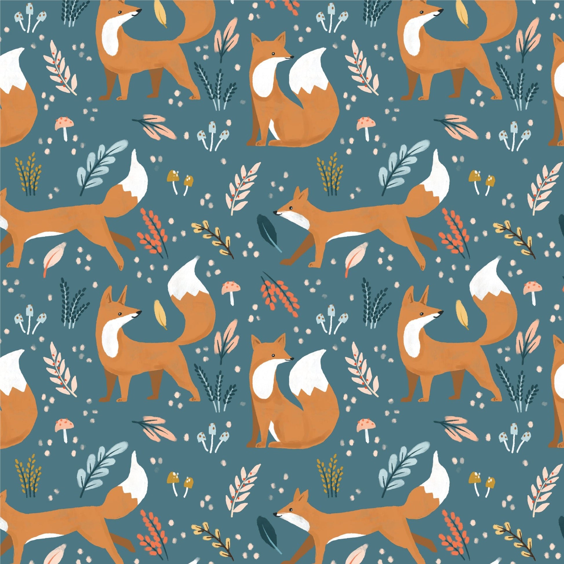 Fox Lair - Woodland Creatures - Dominika Godette - Cloud 9 Fabrics - Poplin - Simplifi Fabric