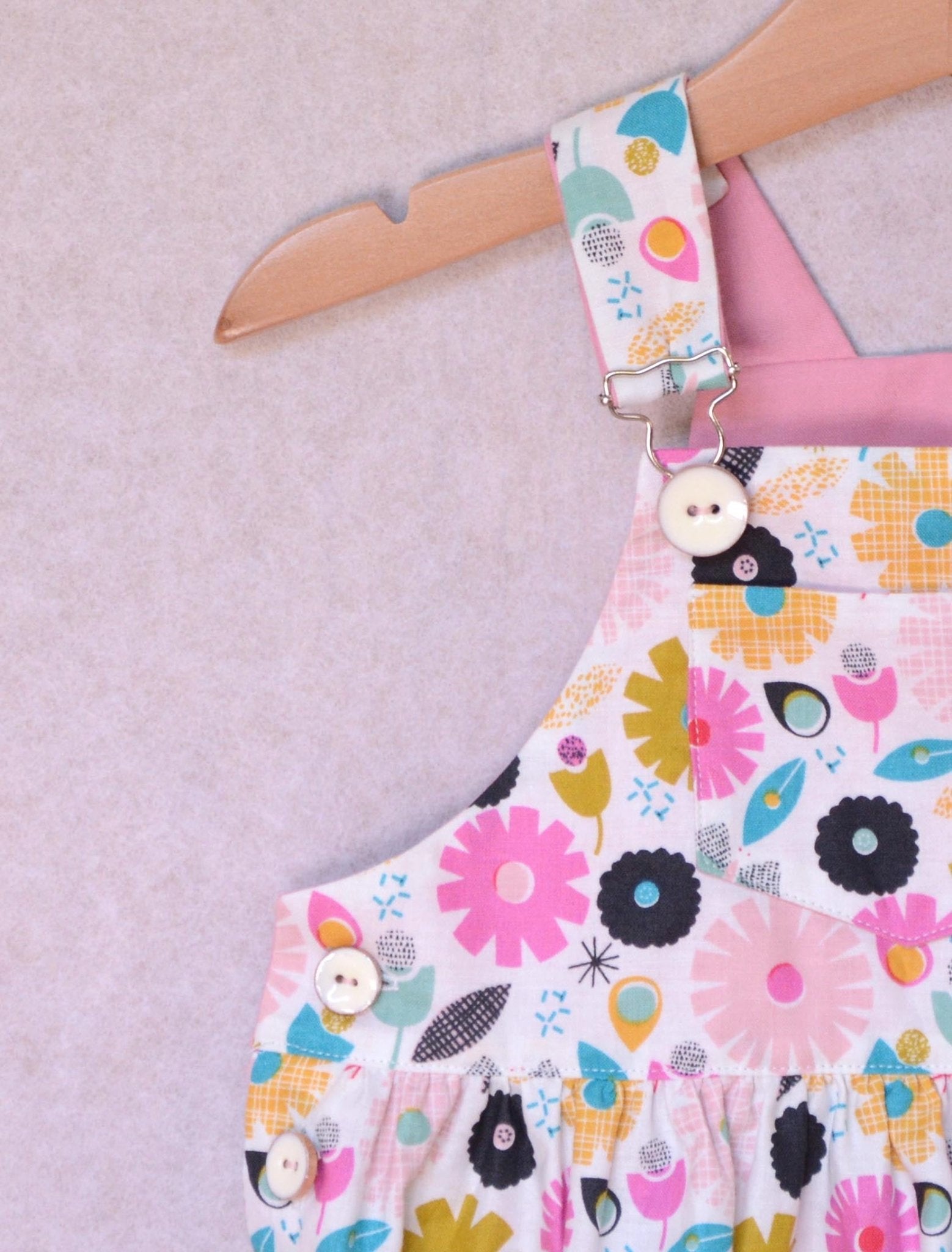 Frankie Dungarees & Dress (6mo - 2years) - Kids Paper Sewing Pattern - Two Stitches Patterns - Simplifi Fabric