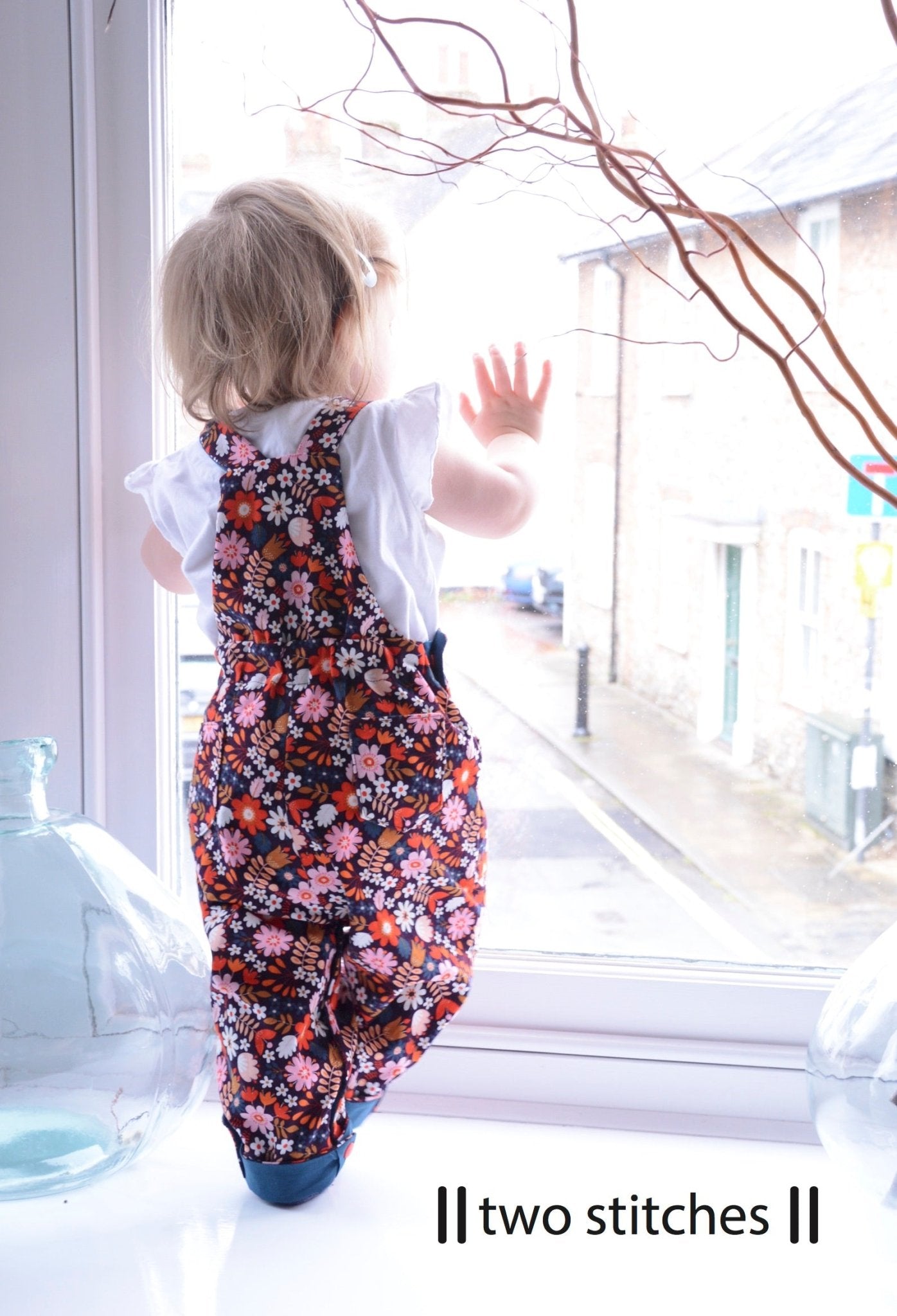 Frankie Dungarees & Dress (6mo - 2years) - Kids Paper Sewing Pattern - Two Stitches Patterns - Simplifi Fabric