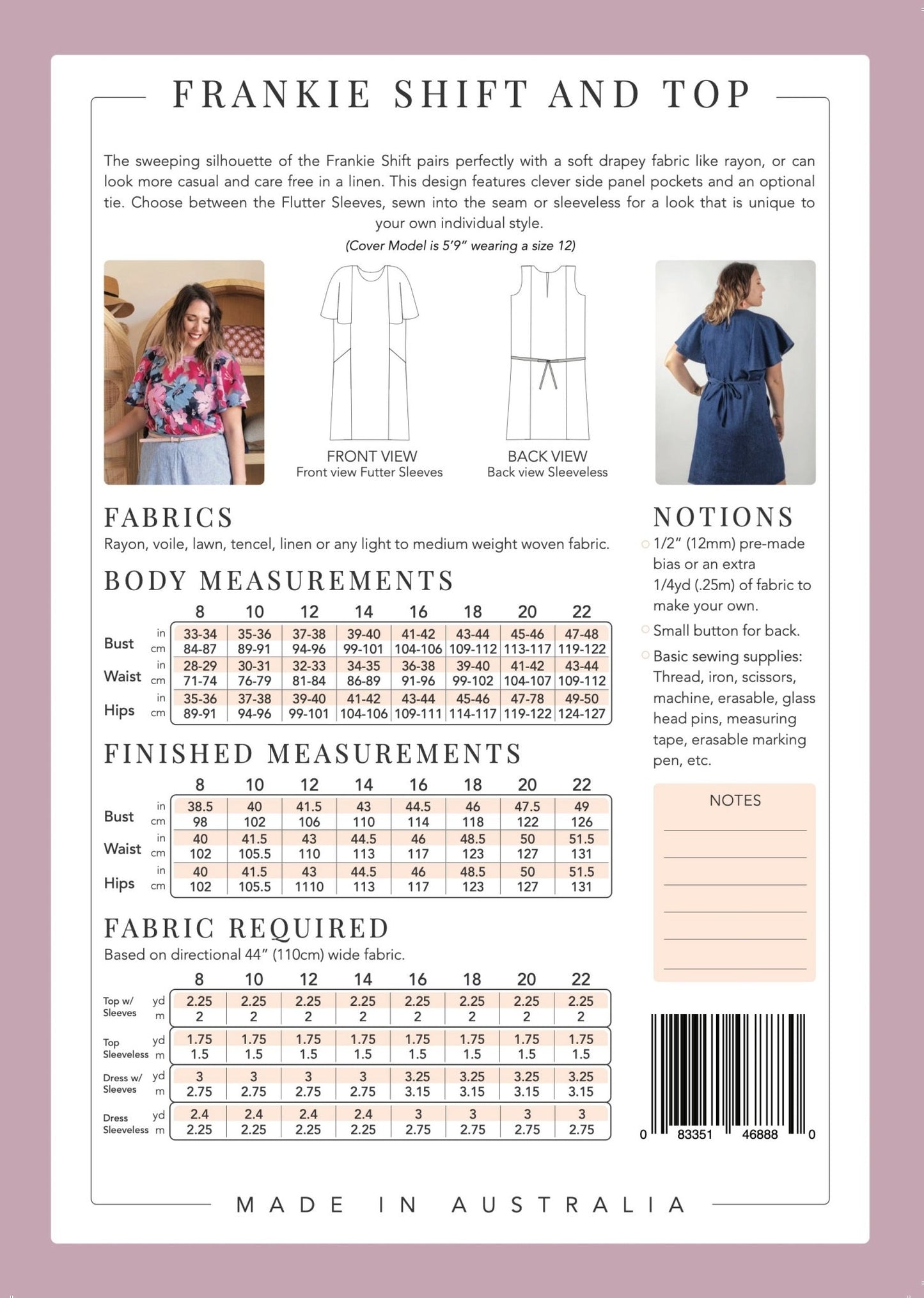 Frankie Shift Dress and Top - Paper Pattern - Sew to Grow - Simplifi Fabric